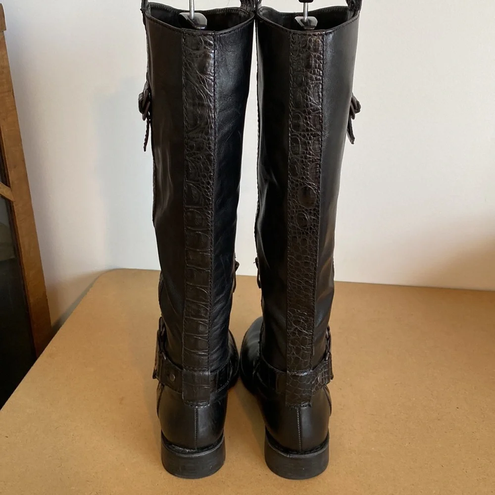Vince Camuto Fantastic Tall Black Leather Riding Boots. Size 6.5/EU36.5 - Picture 4 of 10